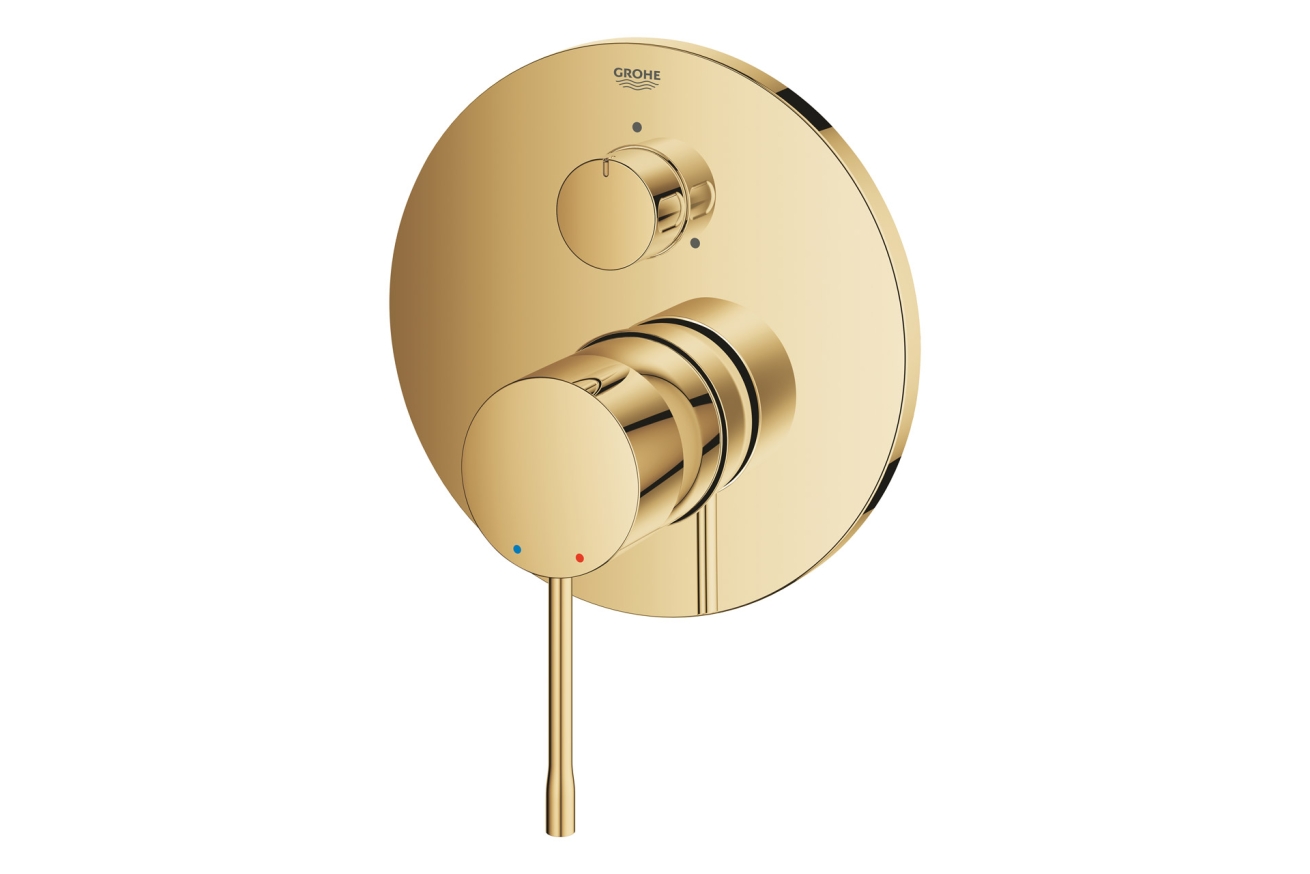 Внешняя часть смесителя для ванны GROHE Essence с переключателем на 3 положения, холодный рассвет глянец (24092GL1)