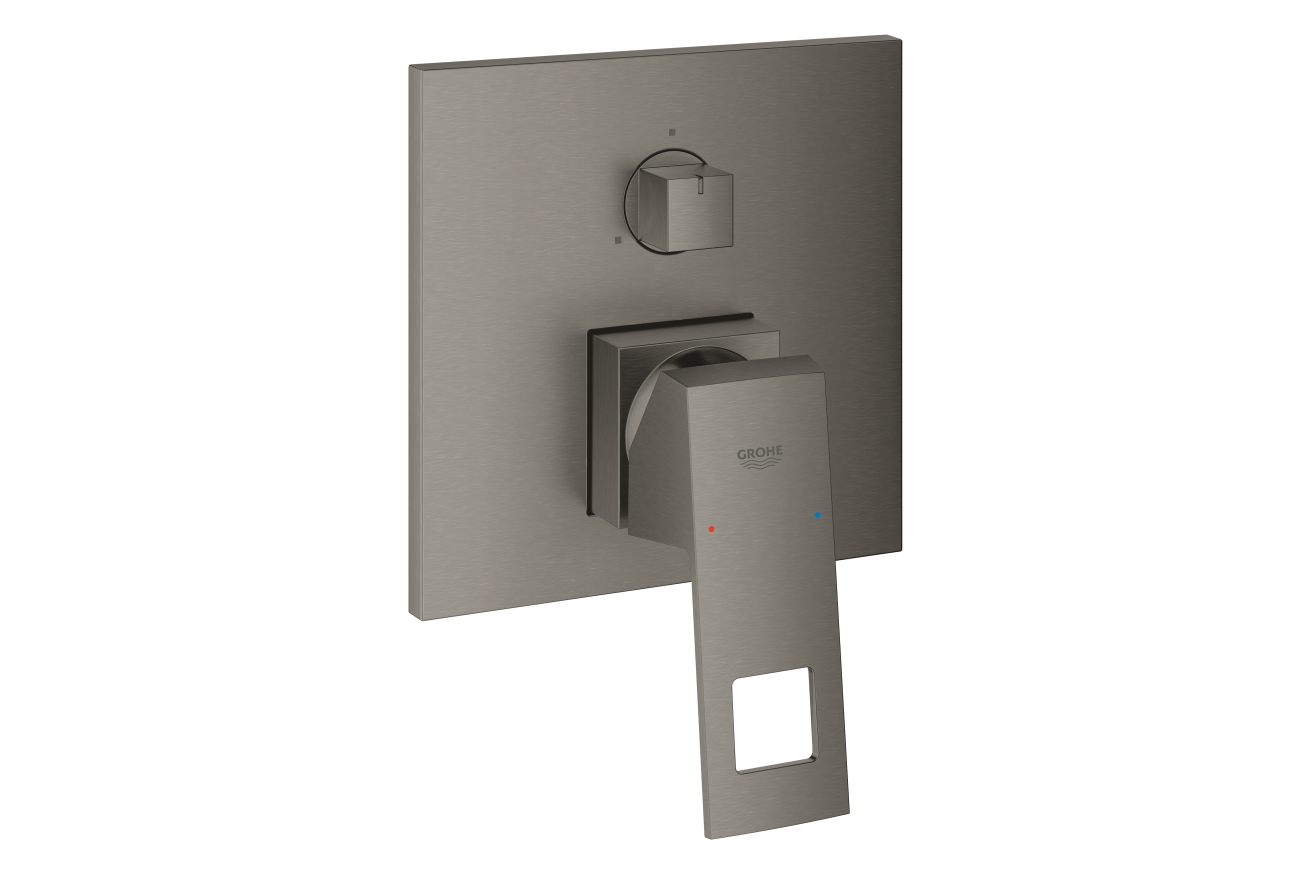Внешняя часть смесителя для ванны GROHE Eurocube с переключателем на 3 положения, темный графит матовый (24094AL0)