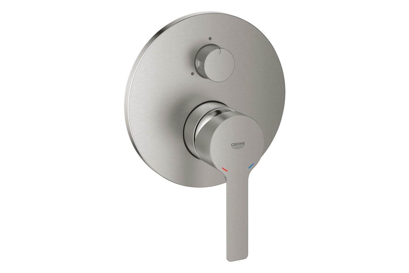 Внешняя часть смесителя для ванны GROHE Lineare с переключателем на 3 положения, суперсталь (24095DC1)
