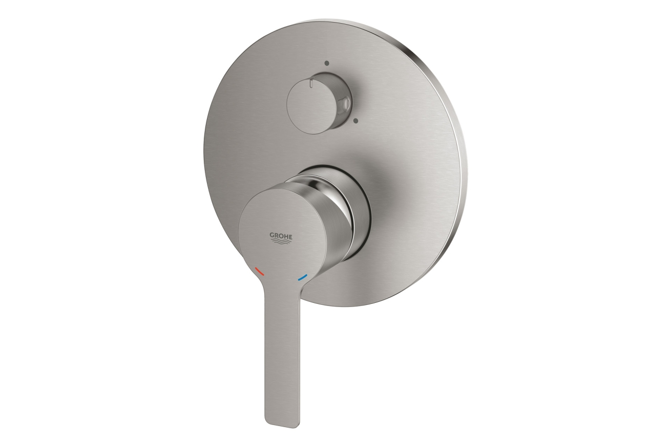 Внешняя часть смесителя для ванны GROHE Lineare с переключателем на 3 положения, суперсталь (24095DC1)