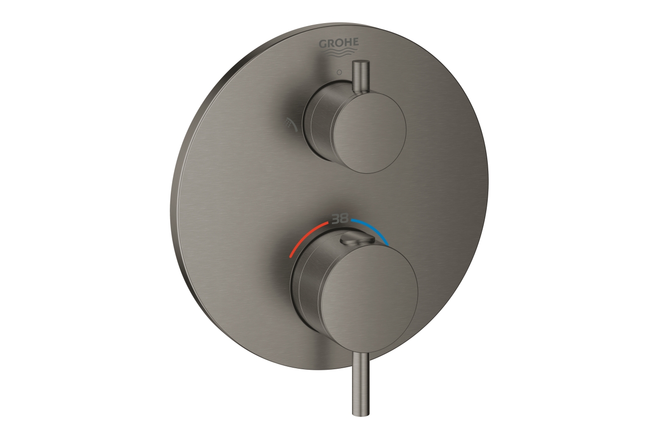 Внешняя часть термостата для душа GROHE Atrio на 2 потребителя, темный графит матовый (24135AL3)
