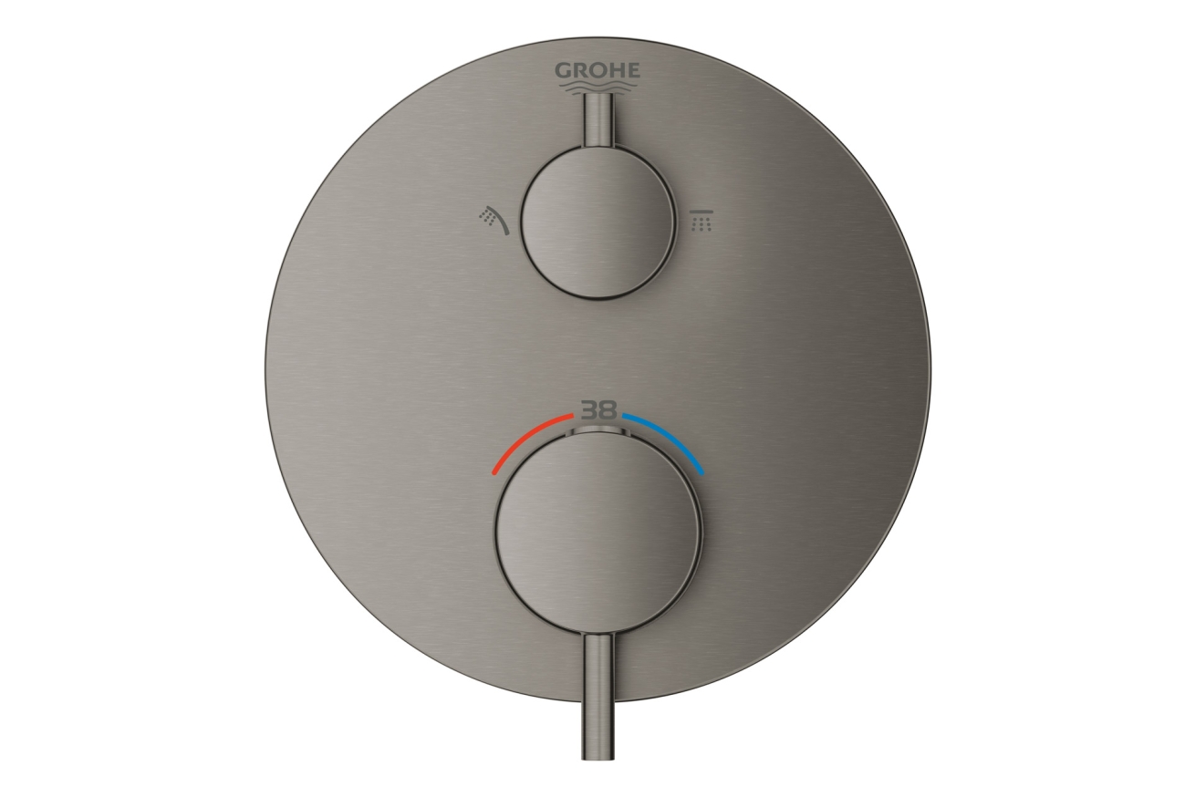 Внешняя часть термостата для душа GROHE Atrio на 2 потребителя, темный графит матовый (24135AL3)