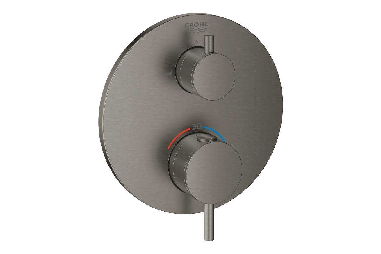 Внешняя часть термостата для ванны GROHE Atrio на 2 потребителя, темный графит матовый (24138AL3)