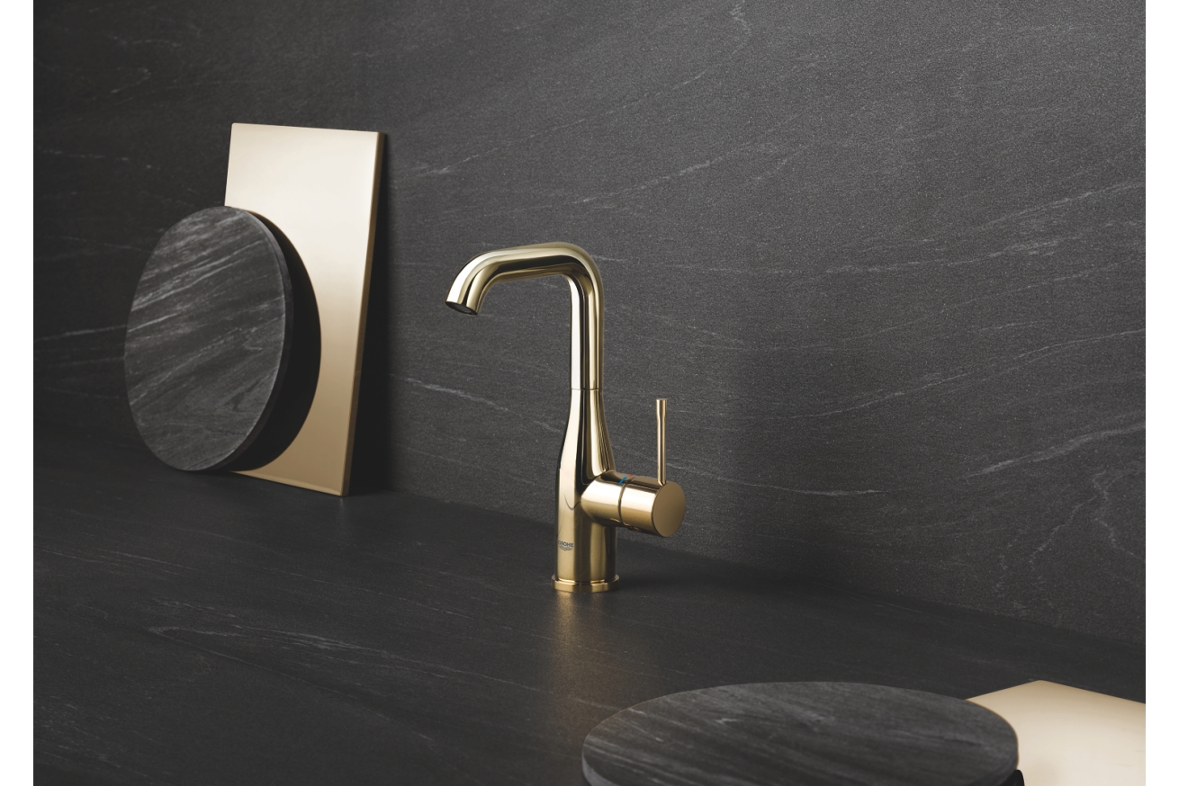 Смеситель для раковины GROHE Essence с донным клапаном, L-Size, холодный рассвет глянец (24174GL1)