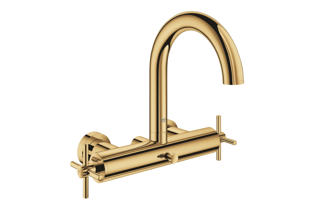 Смеситель для ванны GROHE Atrio двухвентильный, внешнего монтажа, холодный рассвет глянец (25010GL3)