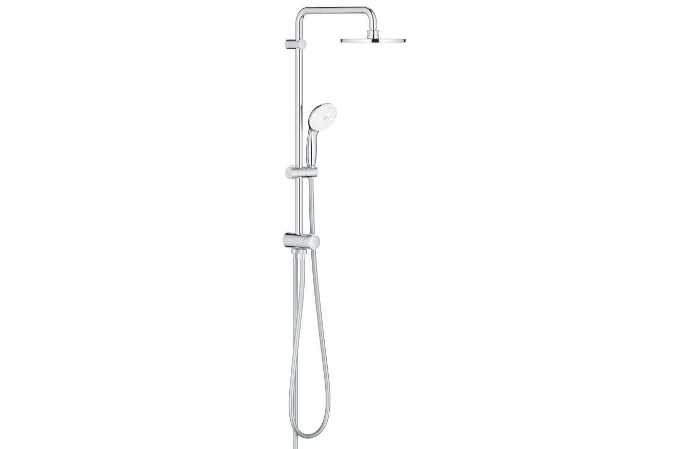 Душевая система Flex наружного монтажа с переключателем, GROHE Tempesta System 200, хром, (27389002/U) (УЦЕНКА - Царапины на корпусе, пятна на штанге)
