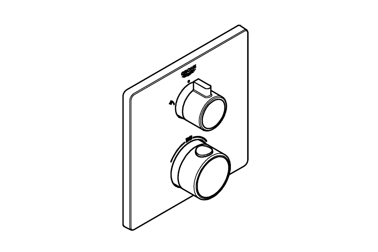 Внешняя часть термостата для душа GROHE Grohtherm на 2 потребителя, хром (24079000)