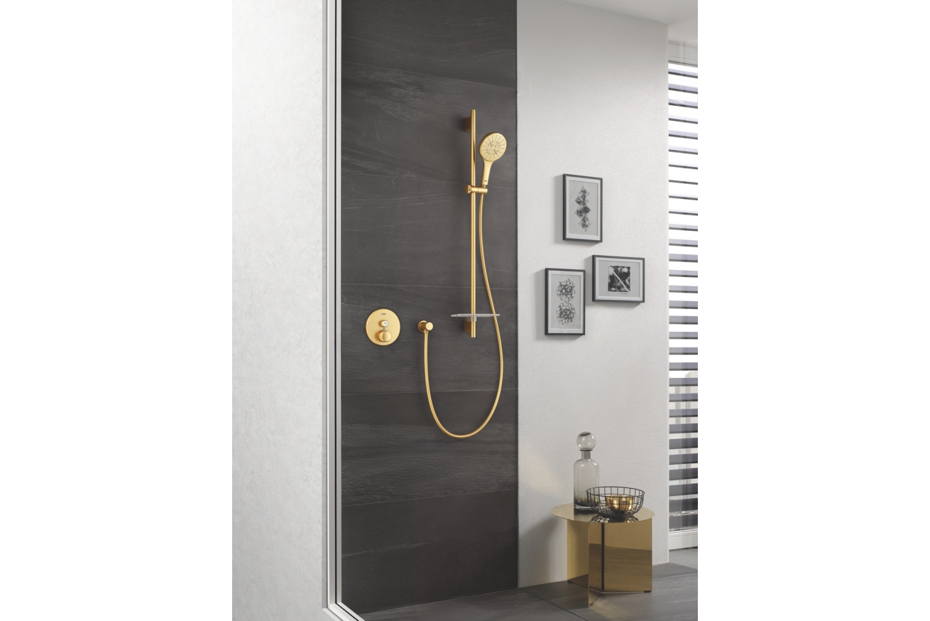 Внешняя часть термостата для душа GROHE Grohtherm SmartControl на 1 потребителя, круглая, холодный рассвет матовый (29118GN0)