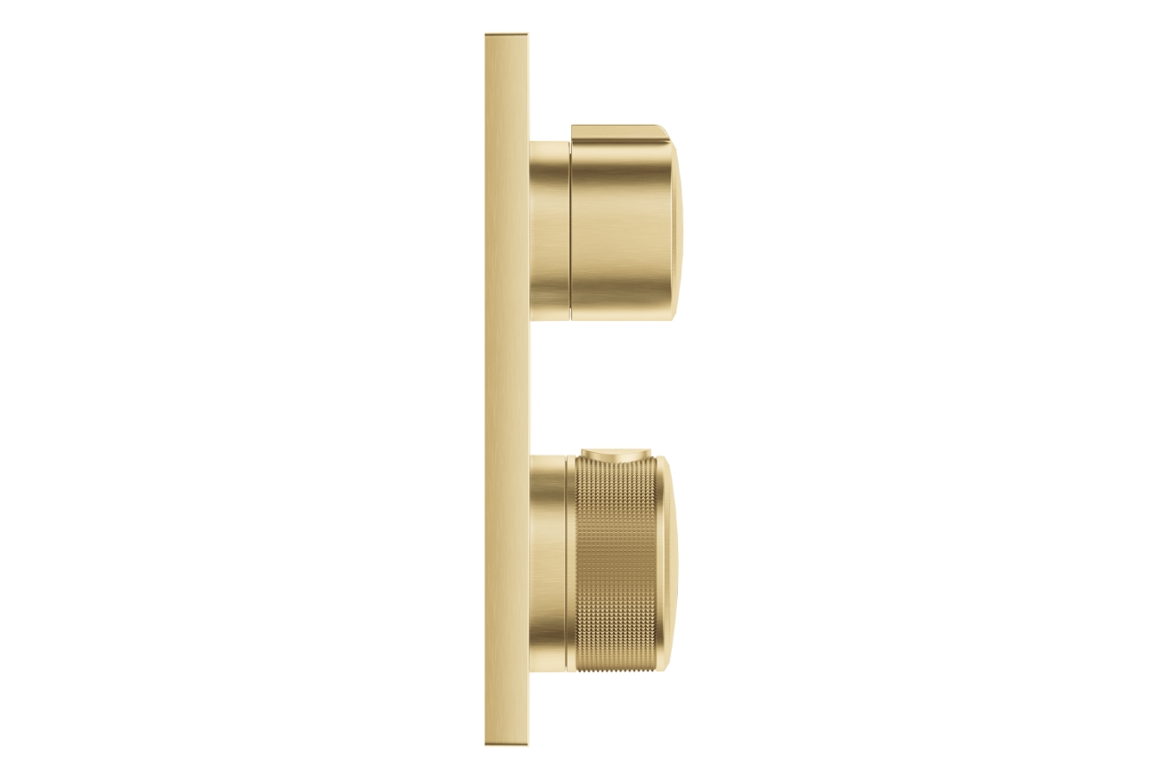 Внешняя часть термостата для душа GROHE Allure скрытого монтажа на 2 потребителя, квадратная, холодный рассвет матовый (29181GN2)