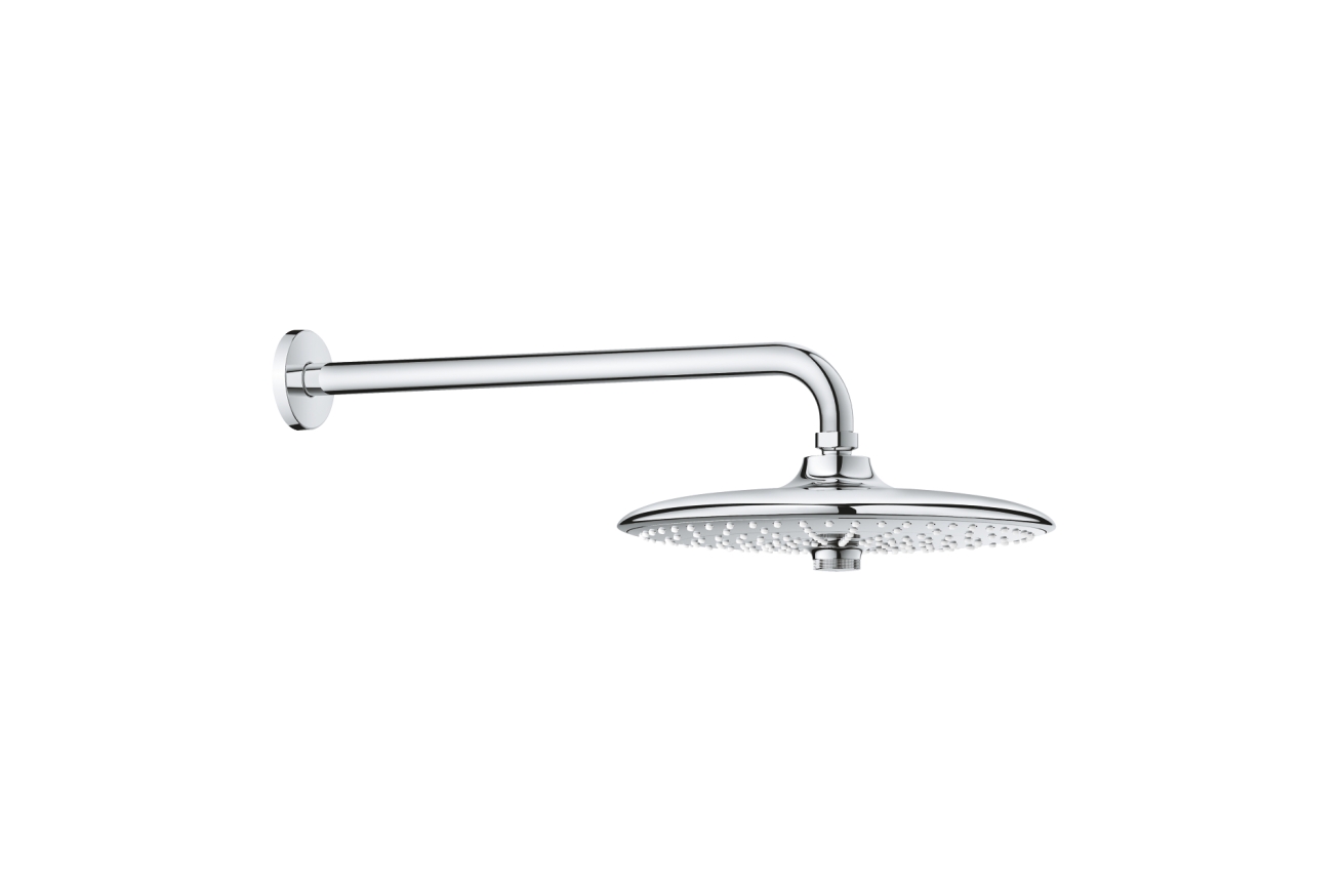 Верхний душ GROHE Euphoria 260 с душевым кронштейном 380 мм, 3 режима, хром (26459000)