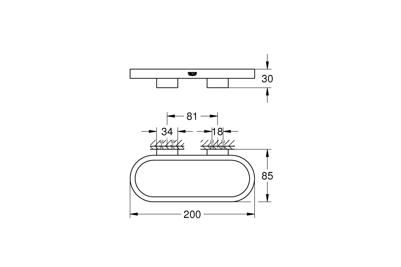 Кольцо для полотенца GROHE Selection, темный графит глянец (41035A00)