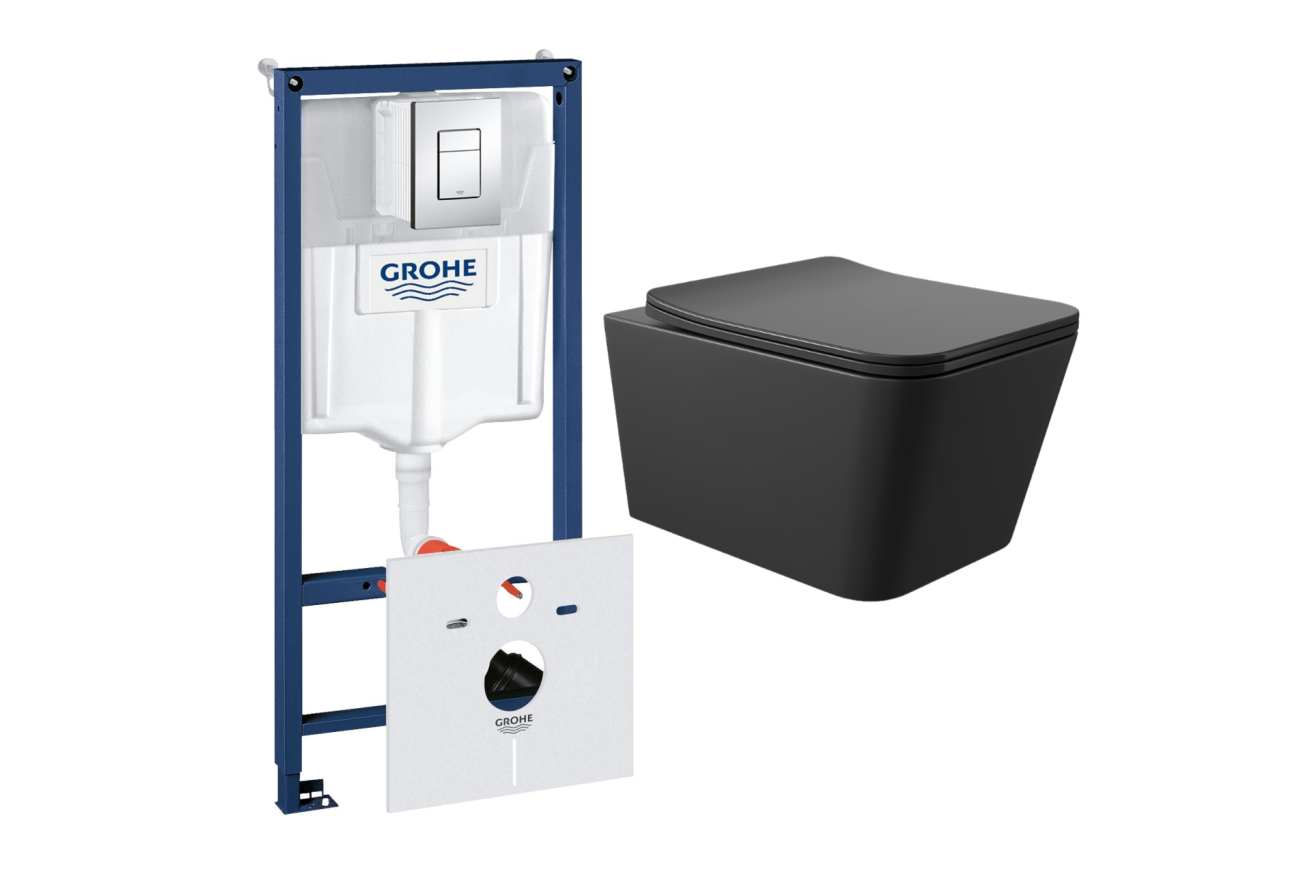 Комплект инсталляции GROHE Rapid SL 38775001 с унитазом Aqueduto MACIO MAC0140 и раковиной Aqueduto ESPIRAL ESP0340 (NW0386)