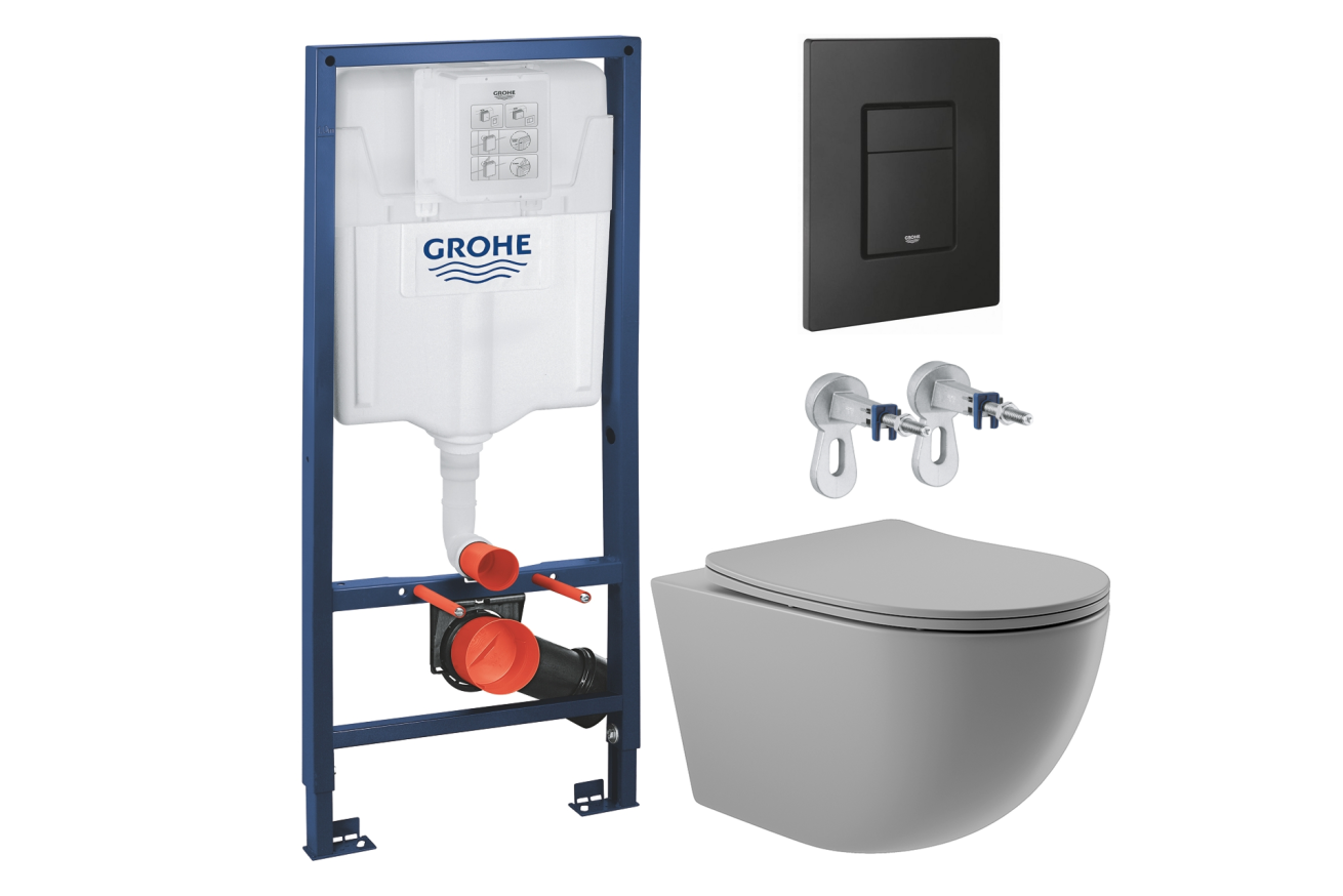 Комплект инсталляции GROHE Solido 38811KF0 с унитазом Aqueduto OVO OVO0130 и раковиной Aqueduto ESPIRAL D400 ESP0130 (NW0399)