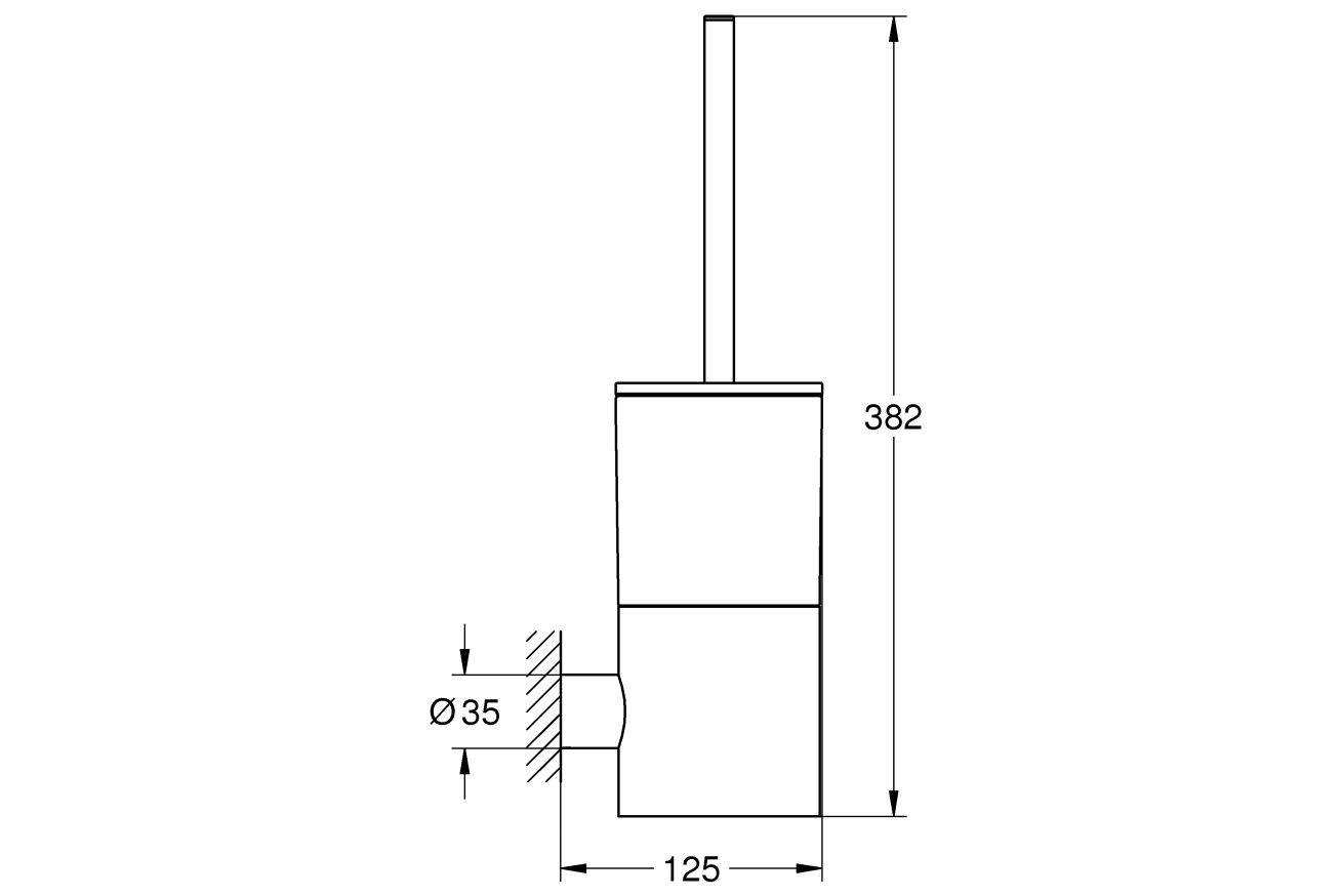 Tуалетный ёршик GROHE Atrio с держателем, темный графит матовый (40314AL3)