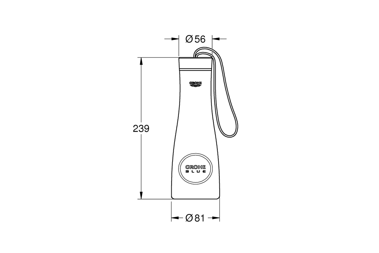 Бутылка для питьевой воды GROHE Blue, нержавеющая сталь (40848SD0)