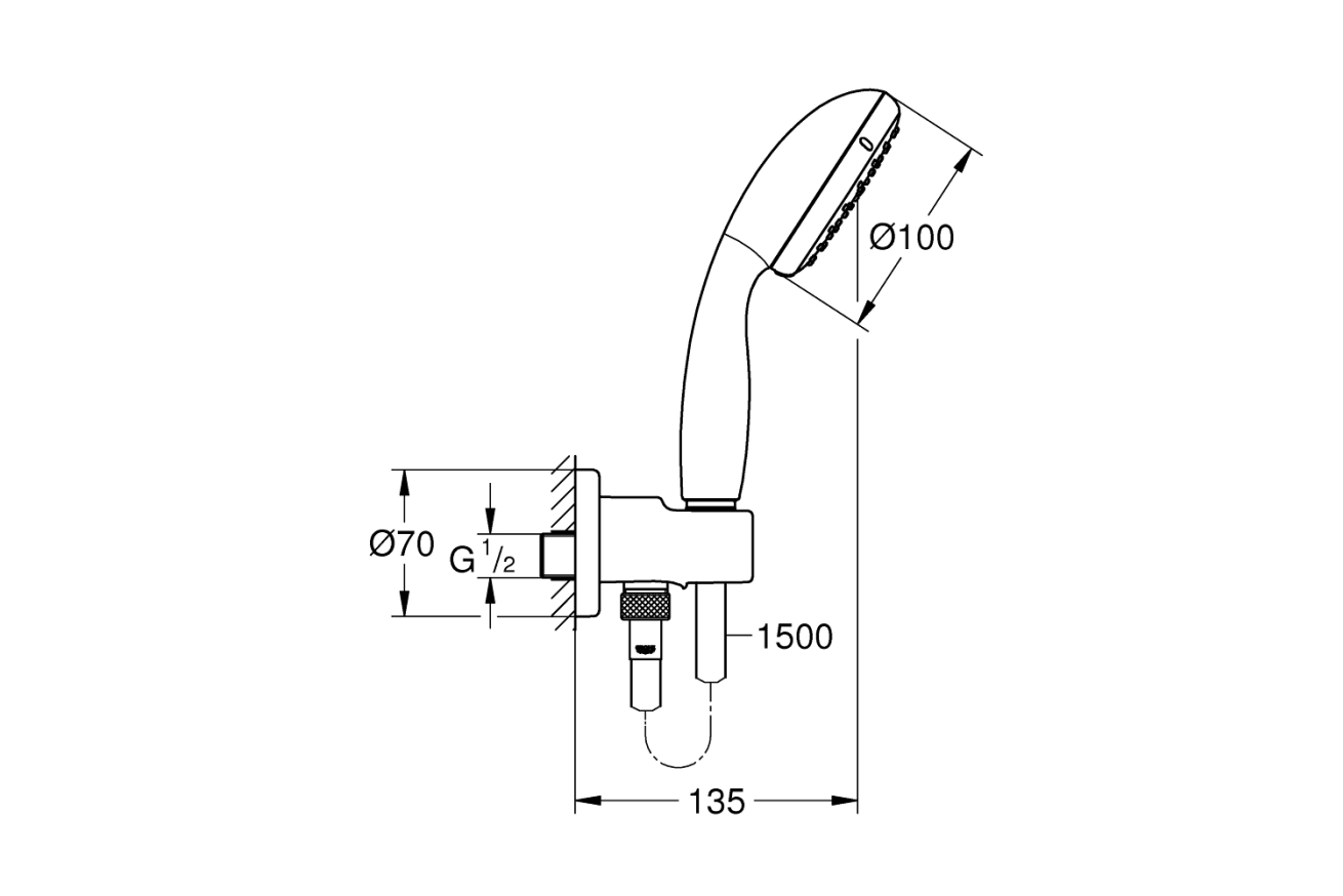 Душевая система GROHE Tempesta 250 со смесителем для ванны, хром (NSB0164)