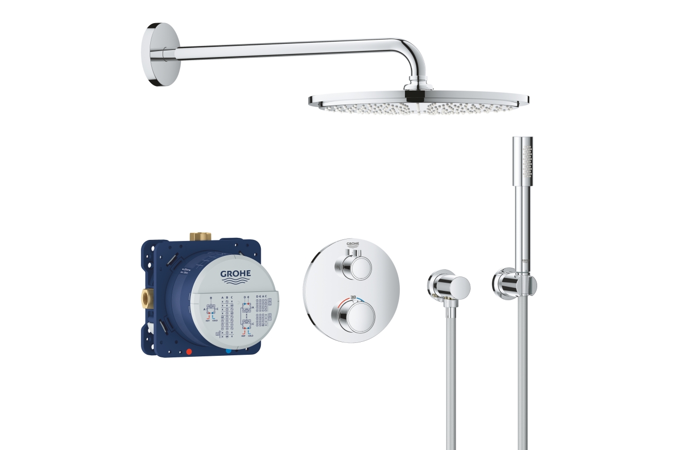 Душевой комплект GROHE Rainshower Cosmopolitan 310 с термостатом, хром (34731000)