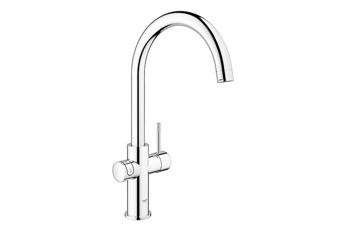 Комплект для кухни GROHE Red Duo с C-образным смесителем, бойлером L-Size и фильтром, хром (30079001)