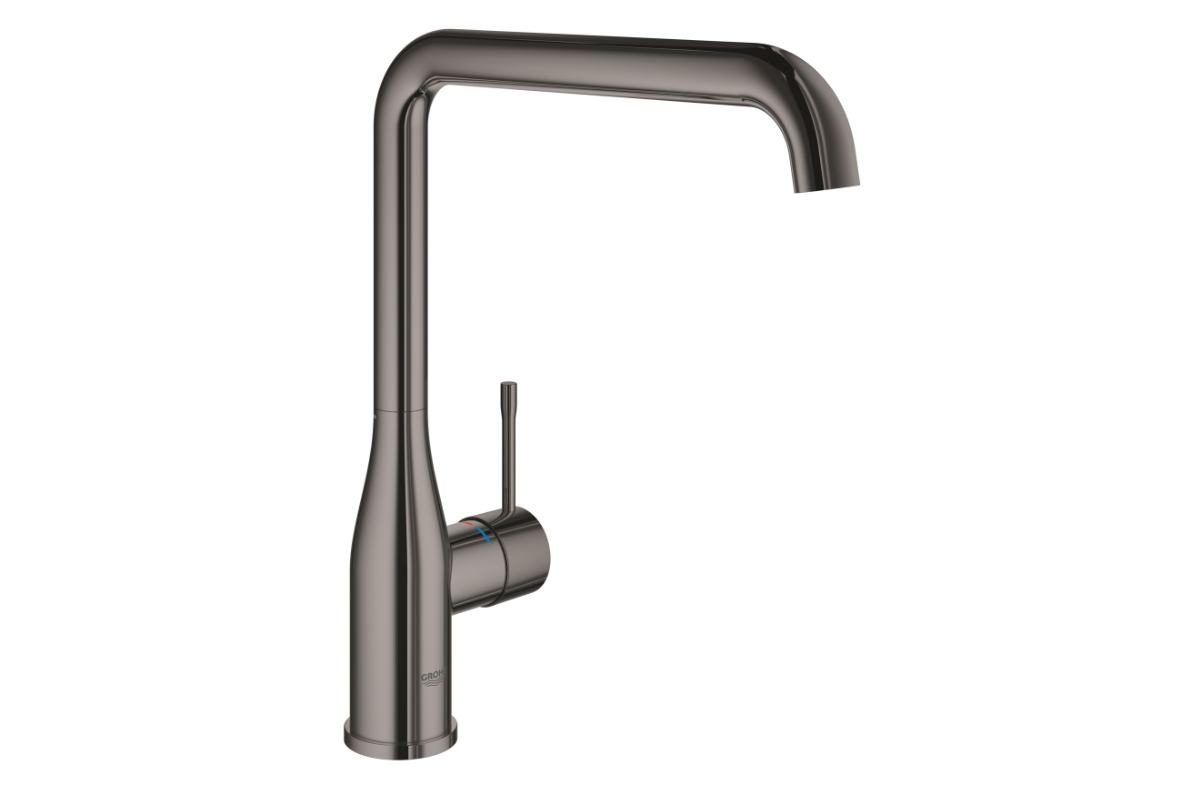 Смеситель для кухни GROHE Essence с поворотным изливом, темный графит глянец (30269A00)
