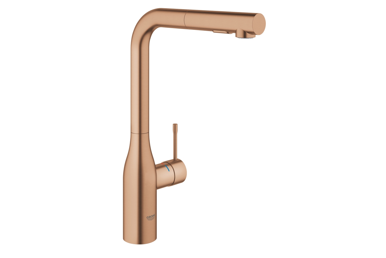 Смеситель для кухни GROHE Essence с вытяжным душем, теплый закат матовый (30270DL0)