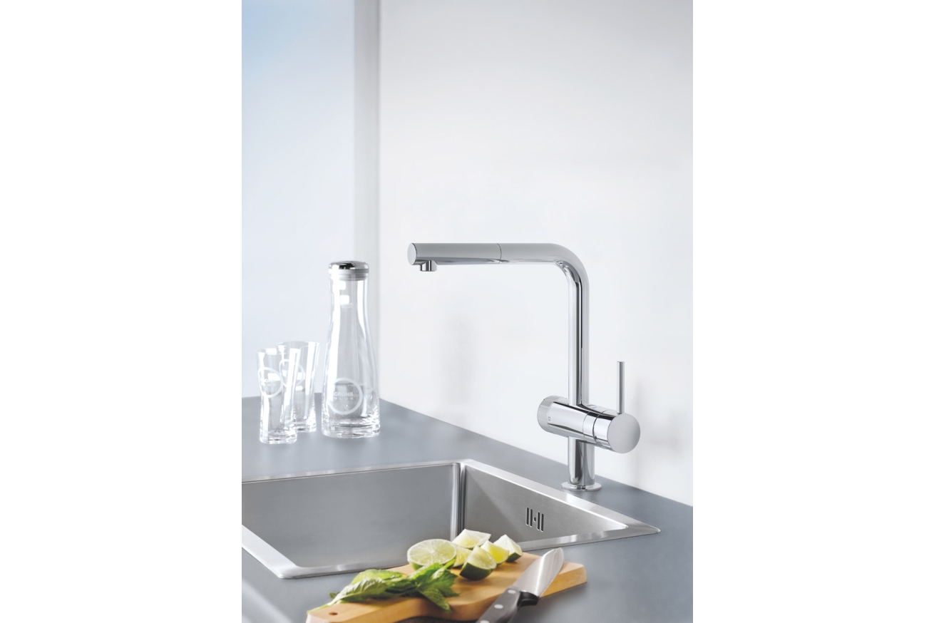 Смеситель для кухни GROHE Blue Pure Minta с функцией фильтрации, с фильтром в комплекте, хром (30382000)