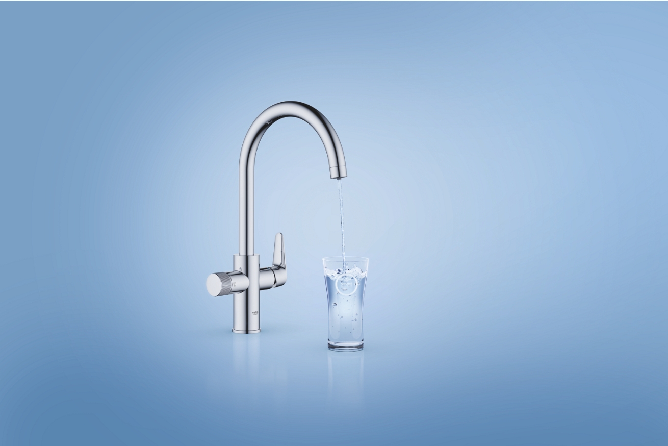 Смеситель для кухни GROHE Blue Pure BauCurve с функцией фильтрации, с фильтром в комплекте, хром (30581000)