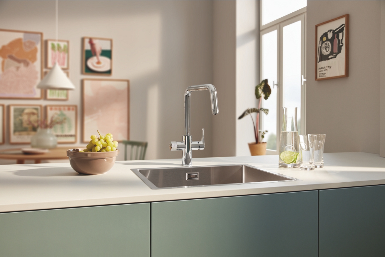 Смеситель для кухни GROHE Blue Pure Eurosmart с функцией фильтрации, с фильтром в комплекте, хром (30584000)