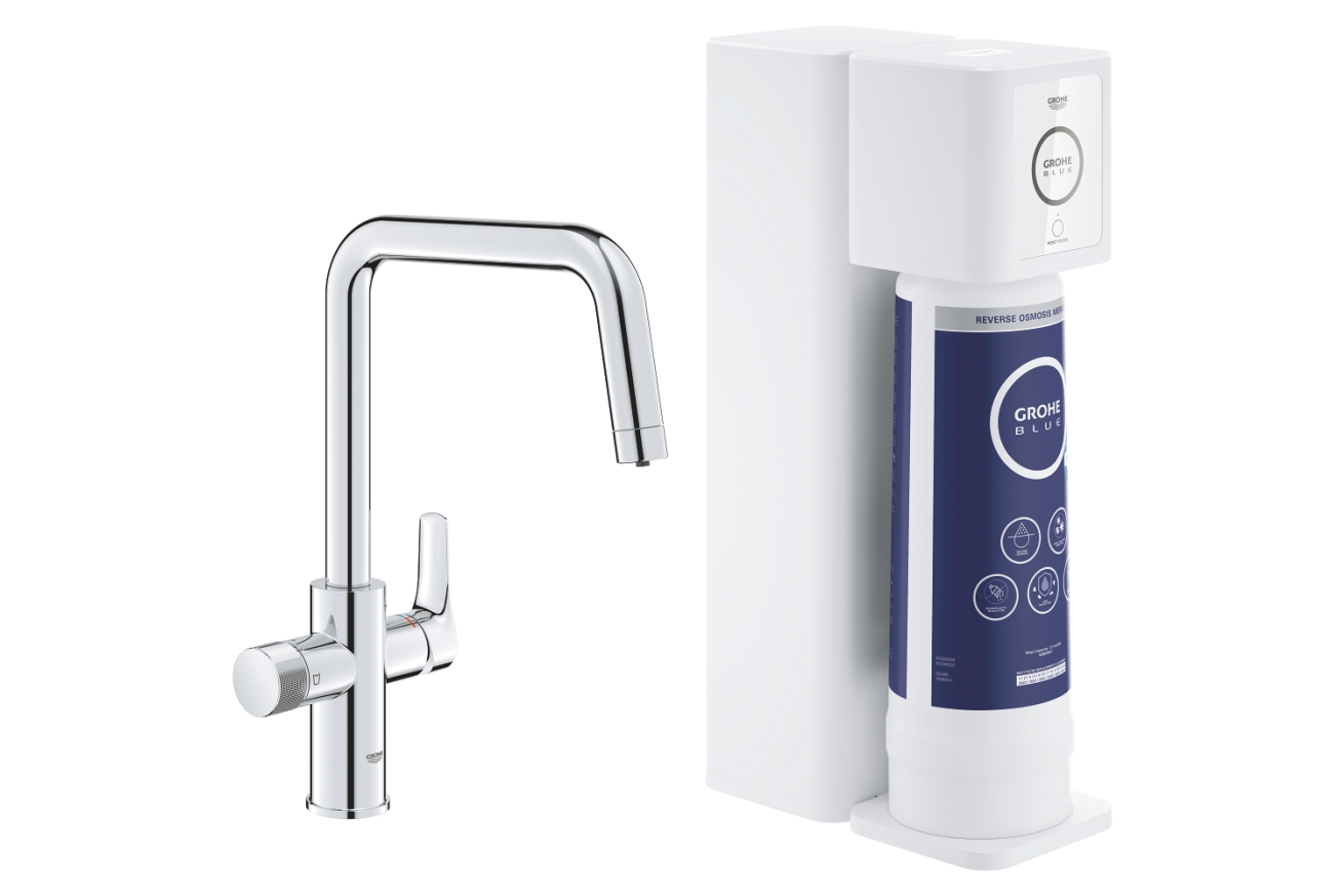 Смеситель для кухни GROHE Blue Pure Eurosmart с функцией фильтрации, с фильтром обратного осмоса в комплекте, хром (30586000)