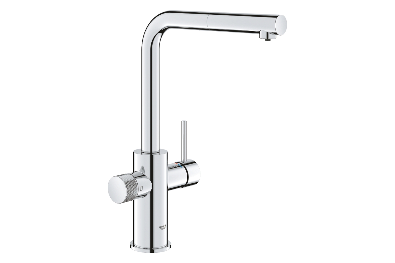 Смеситель для кухни GROHE Blue Pure Minta c вытяжным изливом, функцией фильтрации, без фильтра в комплекте, хром (30590000)