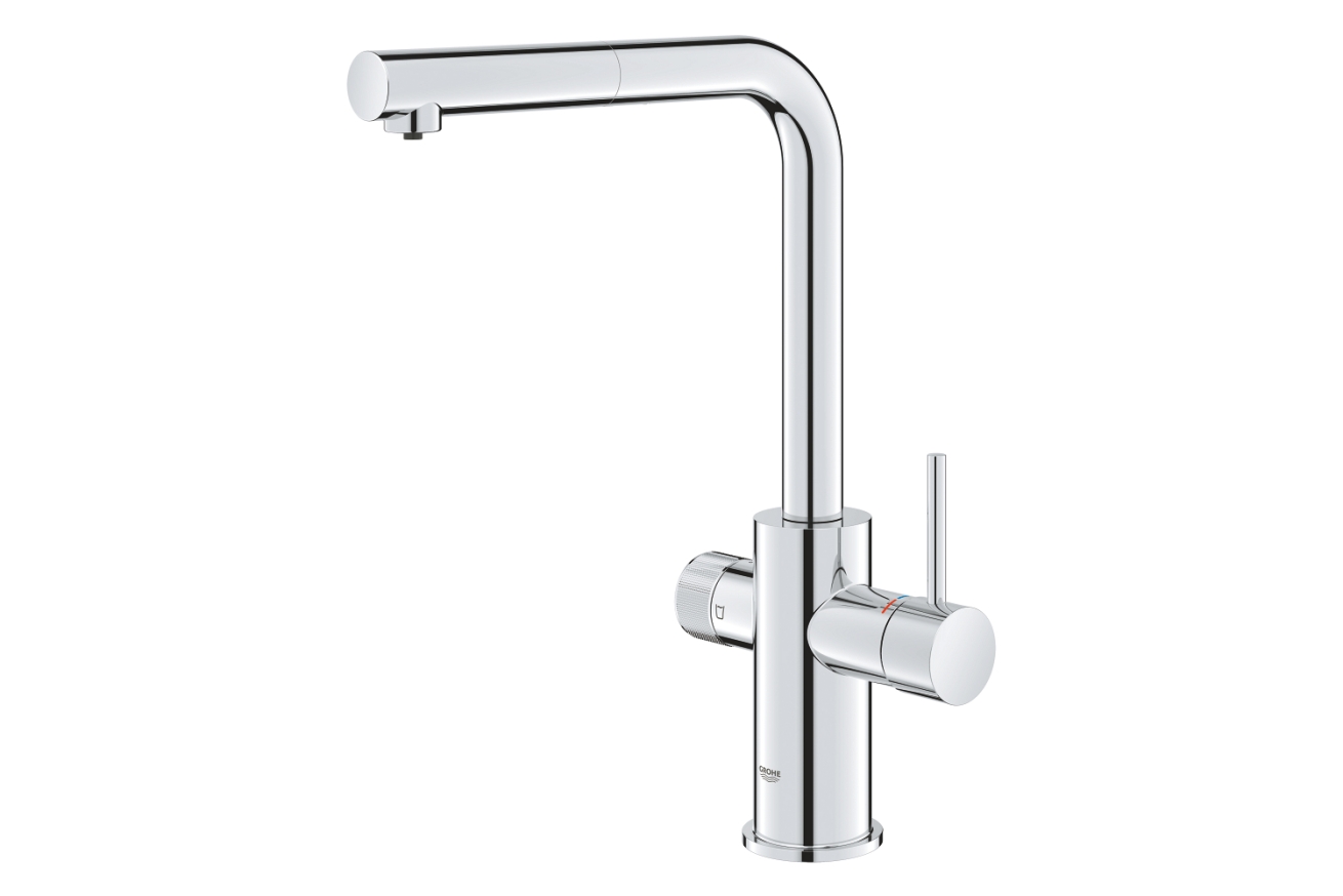 Смеситель для кухни GROHE Blue Pure Minta c вытяжным изливом, функцией фильтрации, без фильтра в комплекте, хром (30590000)