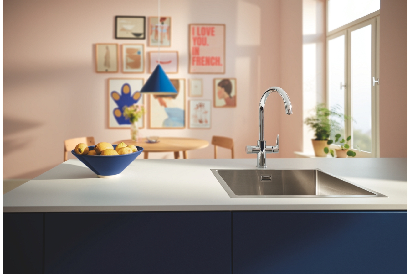 Смеситель для кухни GROHE Blue Pure StartCurve с функцией фильтрации, без фильтра в комплекте, хром (30592000)