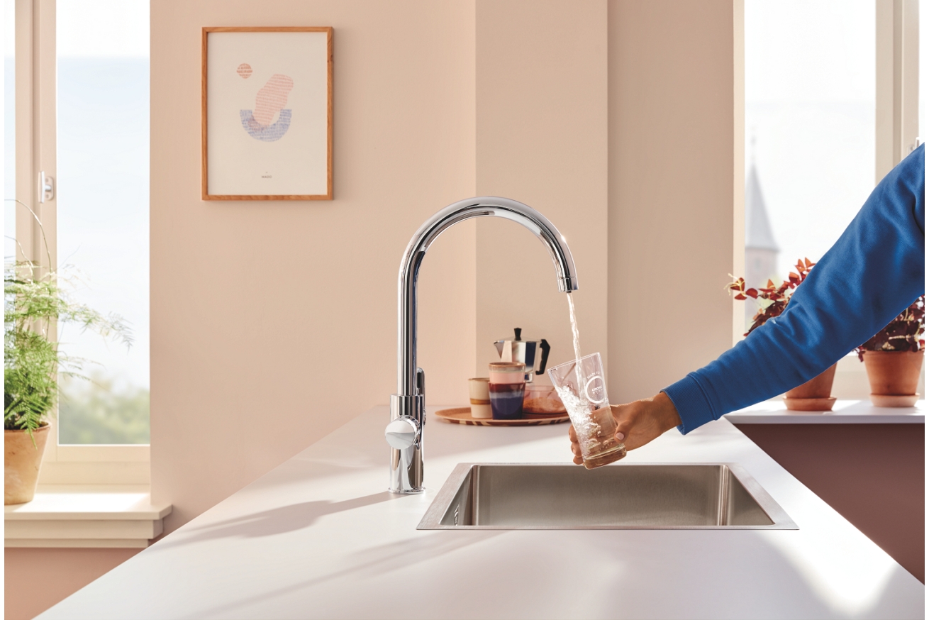 Смеситель для кухни GROHE Blue Pure StartCurve с функцией фильтрации, без фильтра в комплекте, хром (30592000)