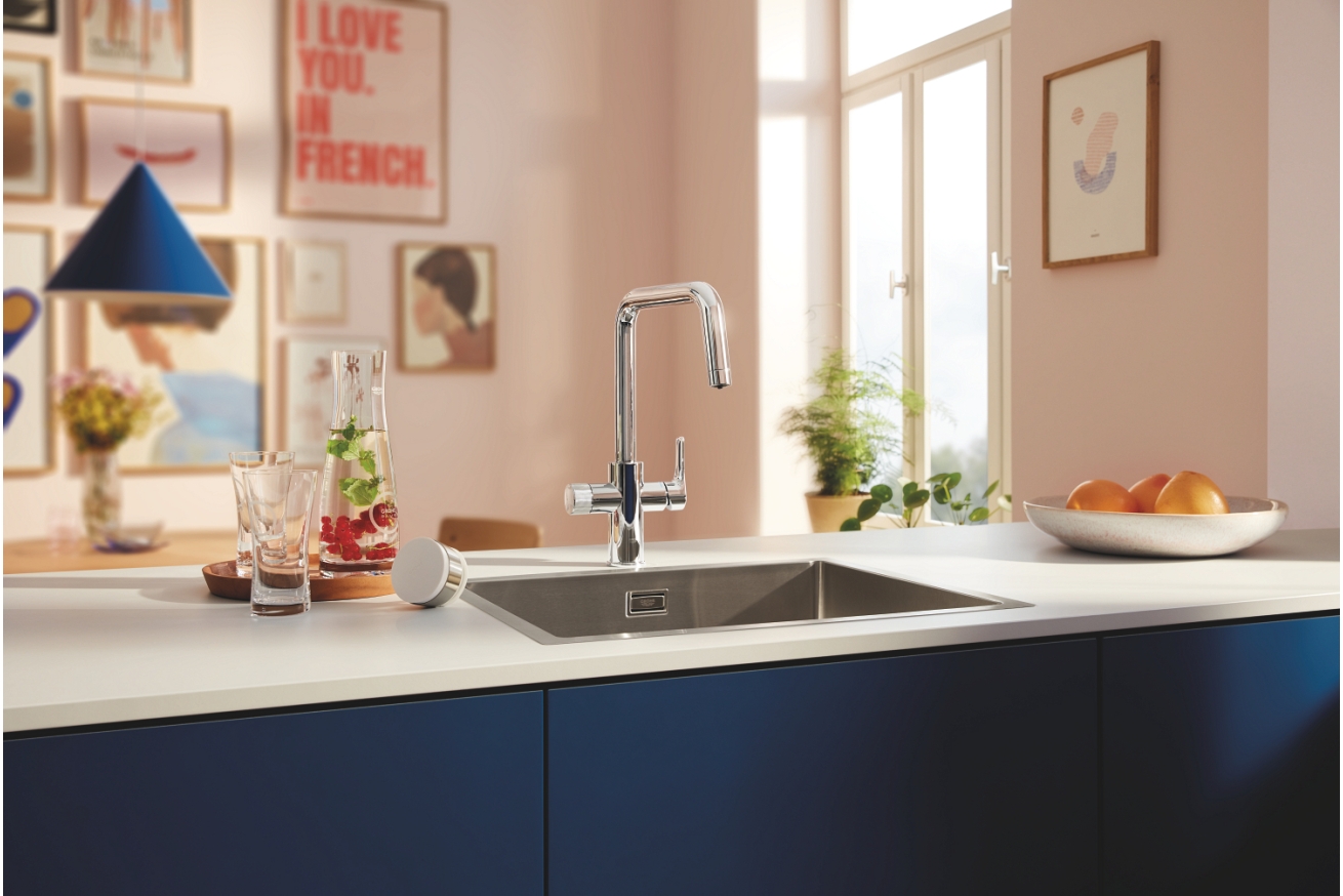 Смеситель для кухни GROHE Blue Pure Start с функцией фильтрации, без фильтра в комплекте, хром (30595000)
