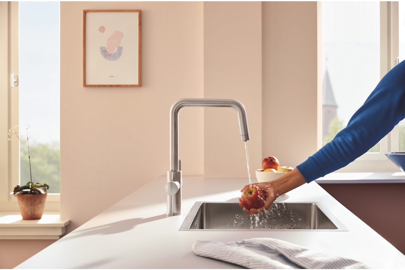 Смеситель для кухни GROHE Blue Pure Start с функцией фильтрации, без фильтра в комплекте, суперсталь (30595DC0)