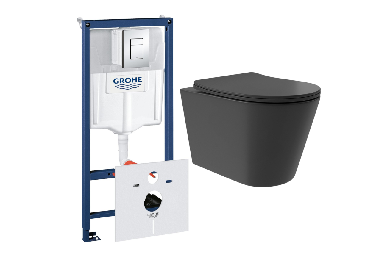Комплект инсталляции GROHE Rapid SL 38775001 с унитазом Aqueduto CONE Plus CONT0240 и раковиной Aqueduto ESPIRAL D400 ESP0140 (NW0414)