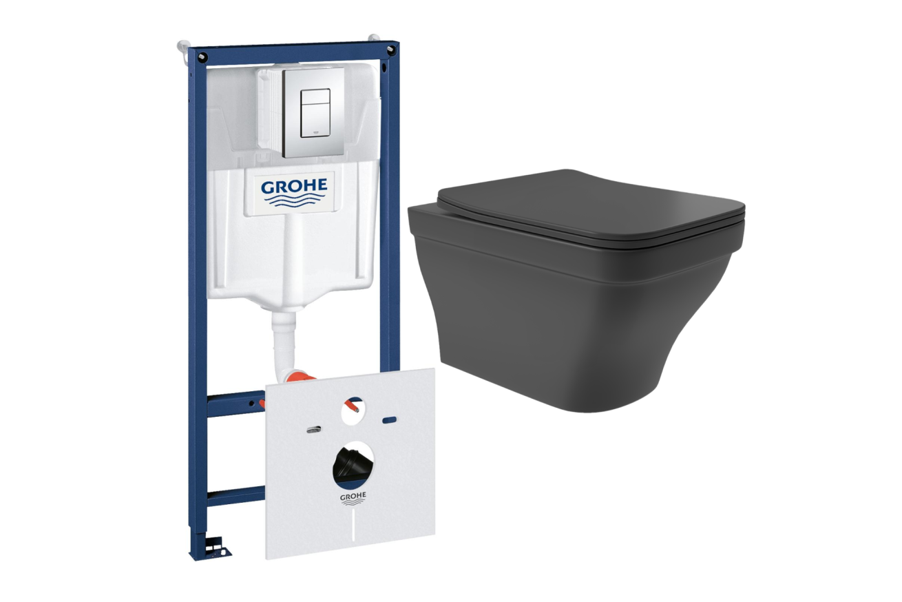 Комплект инсталляции GROHE Rapid SL 38775001 с унитазом Aqueduto ESTETA EST0140 и раковиной Aqueduto ESPIRAL D400 ESP0140 (NW0410)