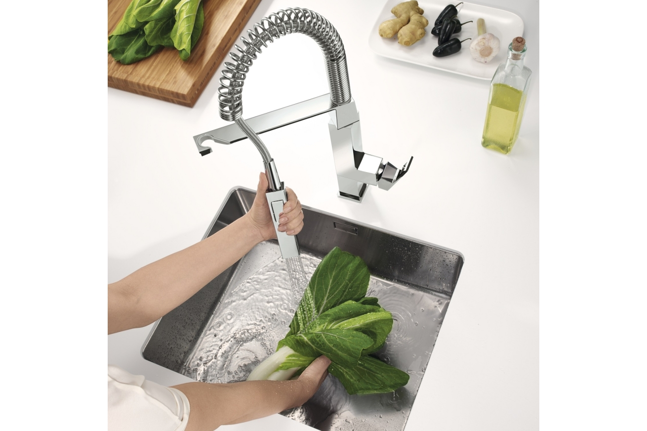 Смеситель для кухни GROHE Eurocube профессиональный, хром (31395000)