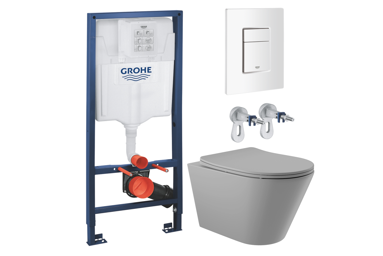 Комплект инсталляции GROHE Rapid SL 38772SH0 с унитазом Aqueduto CONE CON0130 и раковиной Aqueduto ESPIRAL D400 ESP0130 (NW0408)