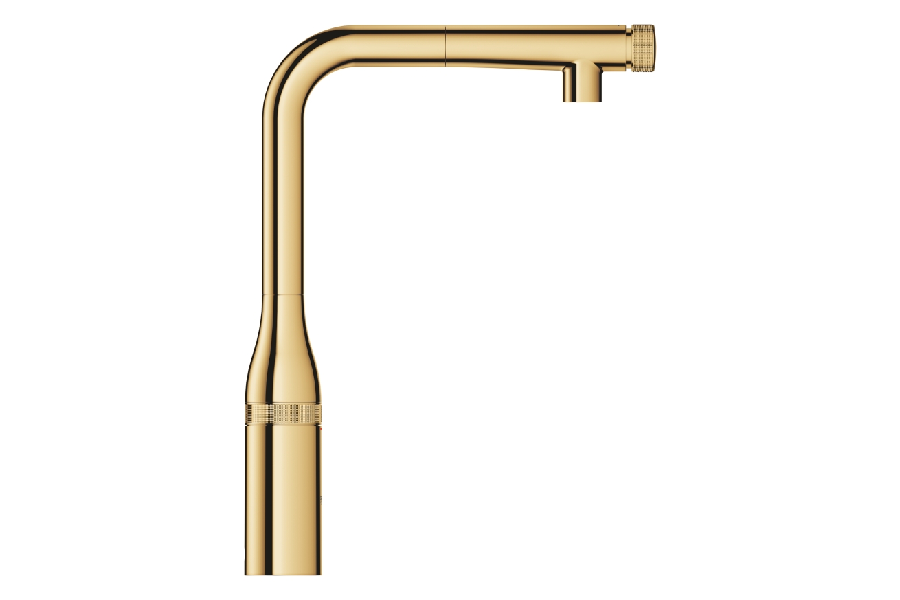 Смеситель для кухни GROHE Essence SmartControl с вытяжным изливом, холодный рассвет глянец (31615GL0)