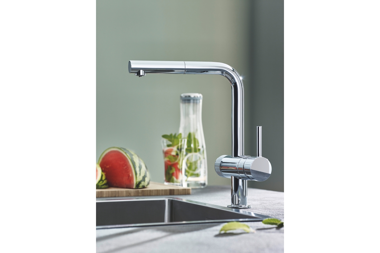 Смеситель для кухни GROHE Blue Pure Minta, с функцией фильтрации, без фильтра в комплекте, хром (31721000)