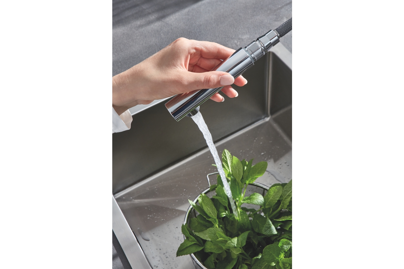 Смеситель для кухни GROHE Blue Pure Minta, с функцией фильтрации, без фильтра в комплекте, хром (31721000)