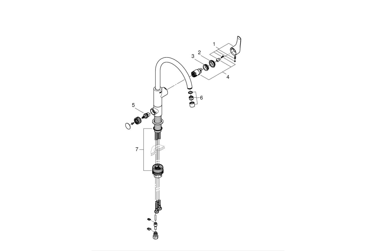 Смеситель для кухни GROHE Blue Pure Eurosmart, с функцией фильтрации, без фильтра в комплекте, хром (31722000)