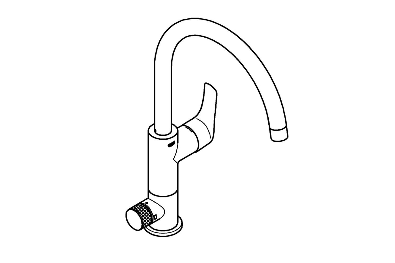Смеситель для кухни GROHE Blue Pure Eurosmart, с функцией фильтрации, без фильтра в комплекте, хром (31722000)