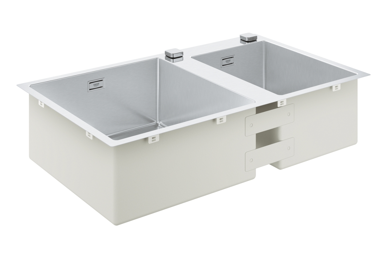 Мойка из нержавеющей стали GROHE K700 с 2 чашами, 860 x 500 мм, хром (31855SD0)