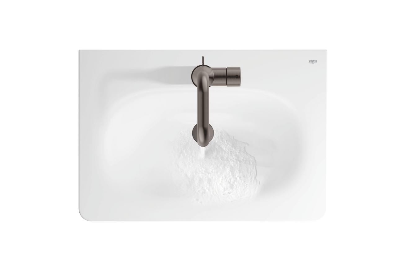 Смеситель для раковины GROHE Essence с донным клапаном, M-size, темный графит матовый (24173AL1)