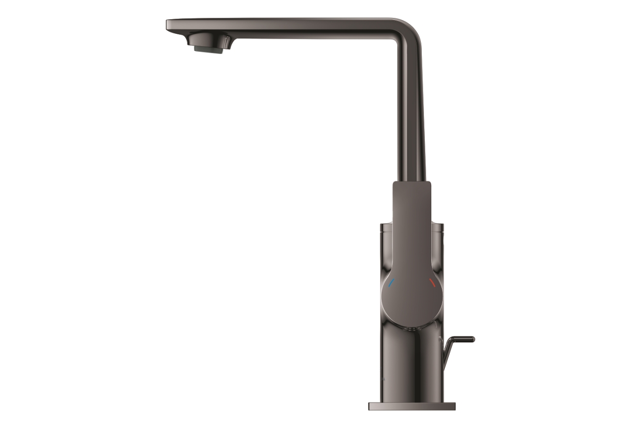 Смеситель для раковины GROHE Allure с донным клапаном, L-Size, темный графит глянец (32146A01)