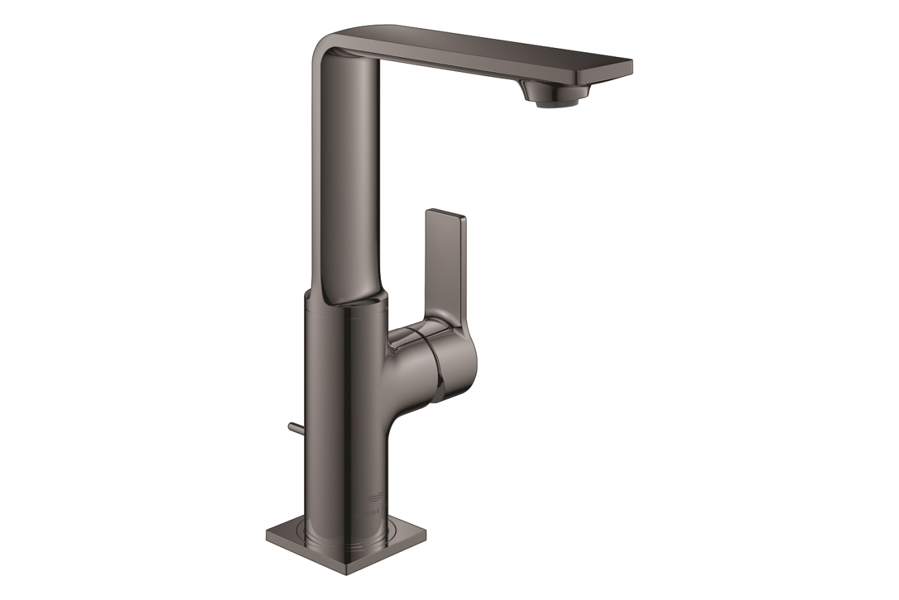Смеситель для раковины GROHE Allure с донным клапаном, L-Size, темный графит глянец (32146A01)