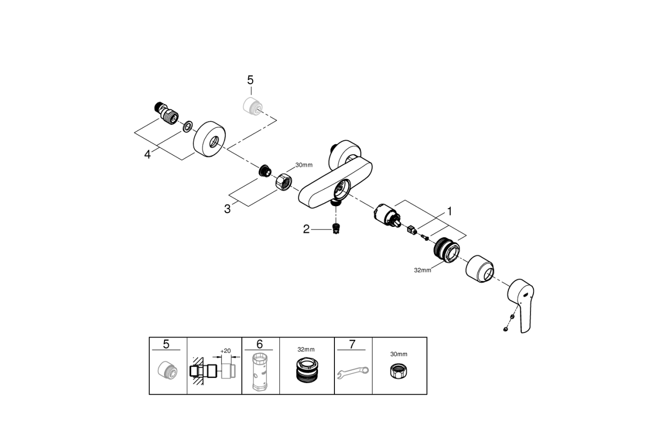 Смеситель для душа GROHE Start, хром (32279002)
