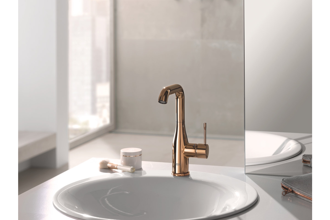 Смеситель для раковины GROHE Essence с донным клапаном, L-Size, теплый закат глянец (32628DA1)