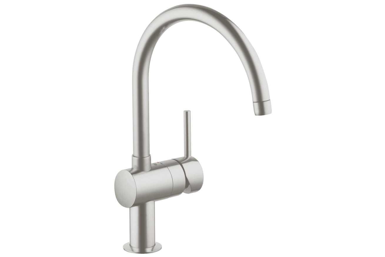 Смеситель для кухни GROHE Minta с поворотным C-изливом, суперсталь (32917DC0)